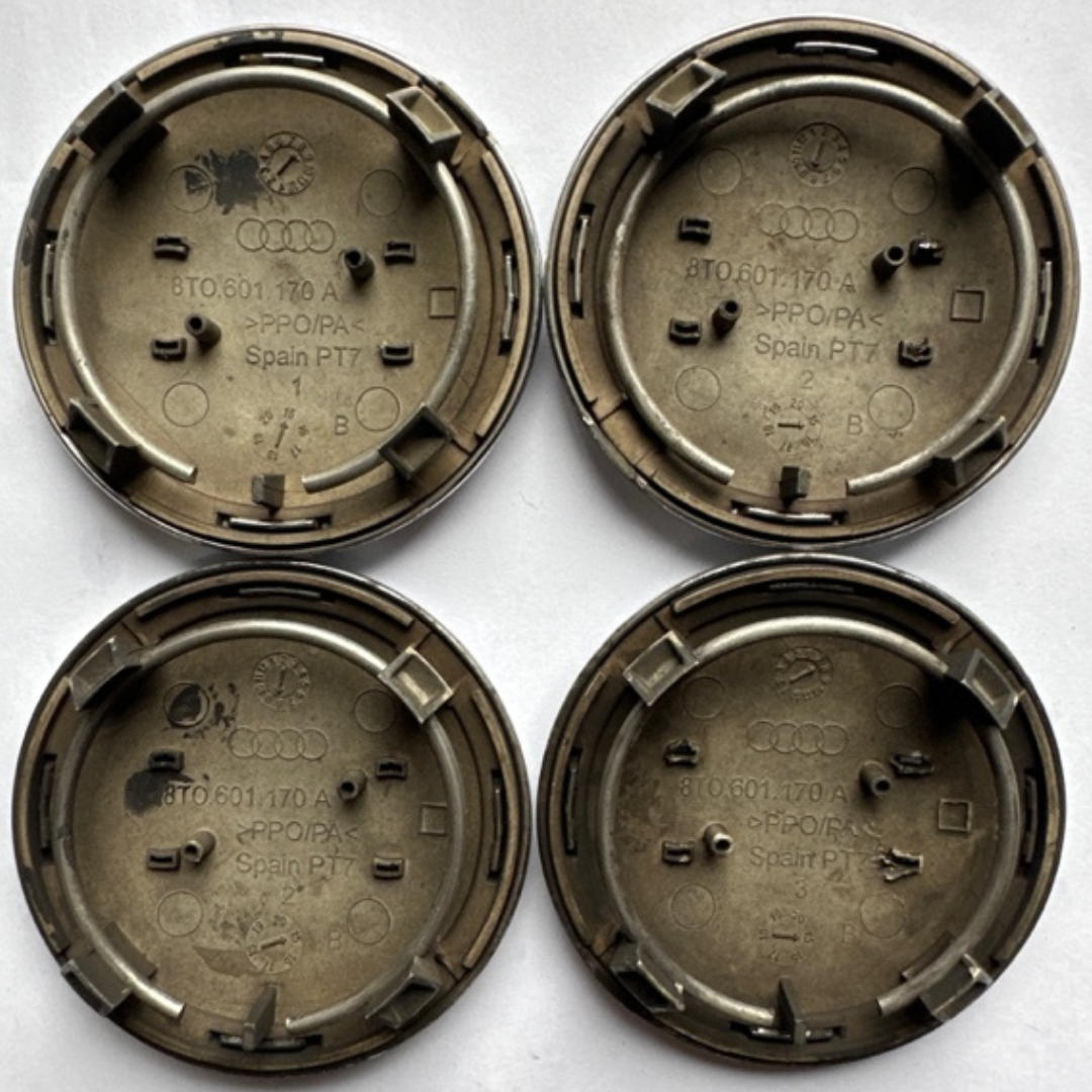 Genuine Audi 21 Alloy Wheel Center Hub Caps – Glossy Black – Set Of 4 – 8T0601170AAX1