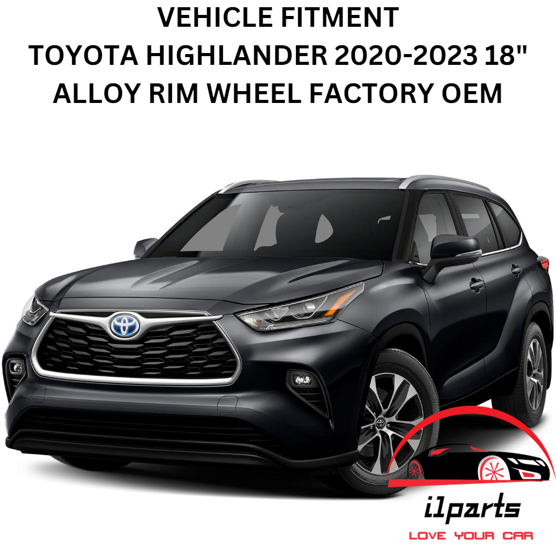 thumbnail image 2 of 18" Aluminum Alloy Replacement Wheel Rim For 2020-2024 Toyota Highlander - Machine Charcoal Finish, 5x4.5" Bolt Pattern 2 of 14