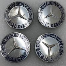 Load image into Gallery viewer, Set of 4 75mm Wheel Center Hub Caps Hubcaps Emblem Logo Dark Blue For Mercedes Benz