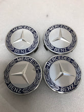 Load image into Gallery viewer, Set of 4 Mercedes 75MM Classic Dark Blue Wheel Center Hub Caps c99b000f