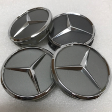 Load image into Gallery viewer, Set of 4 Mercedes-Benz Gray Wheel Center Hub Caps dd4e1257