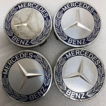 Load image into Gallery viewer, Set of 4 Mercedes 75MM Classic Dark Blue Wheel Center Hub Caps ac5c8b23