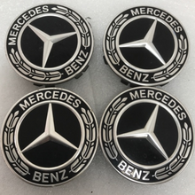 Load image into Gallery viewer, Set of 4 Mercedes-Benz Black Wheel Center Caps 75MM A2224002200 128dc8fb