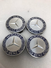 Load image into Gallery viewer, Set of 4 Mercedes 75MM Classic Dark Blue Wheel Center Hub Caps a479f9f8