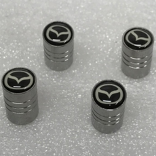 Load image into Gallery viewer, Set of 4 Universal Mazda Silver Wheel Stem Air Valve Caps 47000ac9