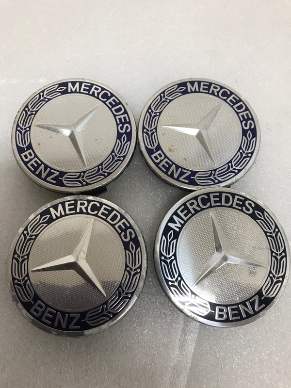 Set of 4 Mercedes 75MM Classic Dark Blue Wheel Center Hub Caps 6c77f5f5