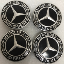 Load image into Gallery viewer, Set of 4 Mercedes-Benz Black Wheel Center Caps 75MM A171400025 157d1c6d