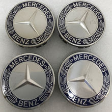Load image into Gallery viewer, Set of 4 Mercedes 75MM Classic Dark Blue Wheel Center Hub Caps AMG ebb03f8