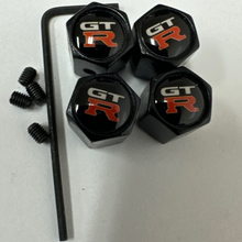 Load image into Gallery viewer, Set of 4 Universal GTR Wheel Stem Air Valve Caps Anti-theft Cover Kit 4da7d3e4