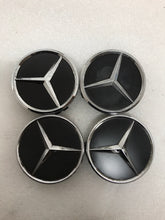 Load image into Gallery viewer, Set of 4 Mercedes-Benz Matte Black Wheel Center Hub Caps 75mm a026bf70