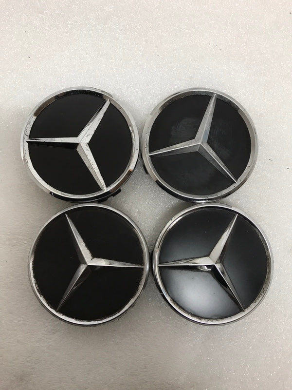 Set of 4 Mercedes-Benz Matte Black Wheel Center Hub Caps 75mm a026bf70