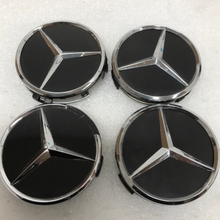 Load image into Gallery viewer, Set of 4 Mercedes-Benz Matte Black Wheel Center Hub Caps 75mm 55132ab6