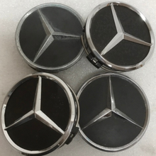 Load image into Gallery viewer, Set of 4 Mercedes-Benz Matte Black Wheel Center Hub Caps 3d7e8d07