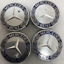 Load image into Gallery viewer, Set of 4 Mercedes 75MM Classic Dark Blue Wheel Center Hub Caps 202c1b87