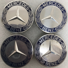 Load image into Gallery viewer, Set of 4 Mercedes 75MM Classic Dark Blue Wheel Center Hub Caps AMG 60d4c4fe