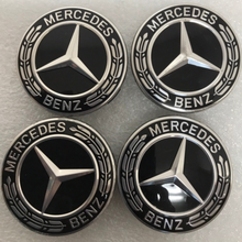 Load image into Gallery viewer, Set of 4 Mercedes-Benz Black Wheel Center Caps d97c1a3
