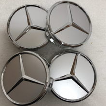 Load image into Gallery viewer, Set of 4 Mercedes-Benz Silver Wheel Center Hub Caps 6e2f76a0