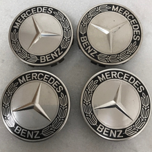 Load image into Gallery viewer, Set of 4 Mercedes Classic Dark Blue Wheel Center Hub Caps AMG Wreath d5dd0508