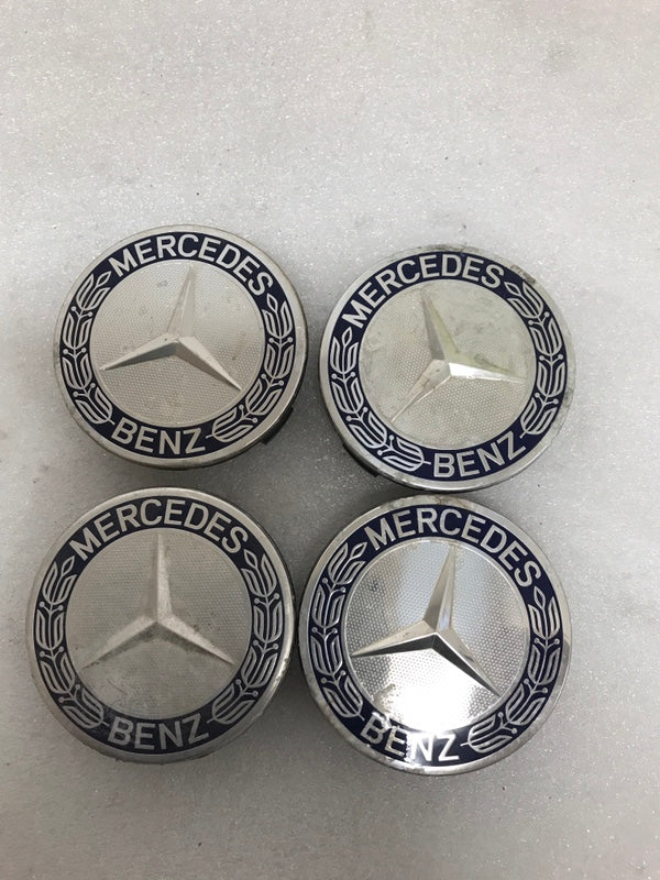 Set of 4 Mercedes 75MM Classic Dark Blue Wheel Center Hub Caps 56fb1998