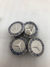 Load image into Gallery viewer, Set of 4 Mercedes 75MM Classic Dark Blue Wheel Center Caps AMG Wreath 93ccbd68