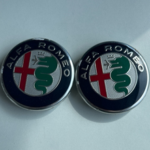 Load image into Gallery viewer, Set of 2 Alfa Romeo Wheel Center Caps Hubcaps Rim Caps 60MM aab06ea1