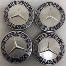 Load image into Gallery viewer, Set of 4 Mercedes 75MM Classic Dark Blue Wheel Center Hub Caps 49095588