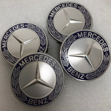 Load image into Gallery viewer, Set of 4 Mercedes 75MM Classic Dark Blue Wheel Center Hub Caps 6e6d7485