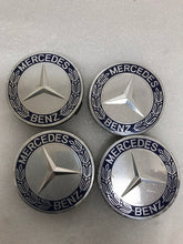Load image into Gallery viewer, Set of 4 Mercedes 75MM Classic Dark Blue Wheel Center Hub Caps 8fd58d8e