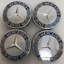 Load image into Gallery viewer, Set of 4 Mercedes 75MM Classic Dark Blue Wheel Center Hub Caps 7aa63f37
