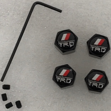 Load image into Gallery viewer, Set of 4 TRD Racing Development Tire Valve Stem Caps For Car with key 60a8b953