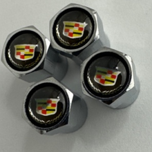 Load image into Gallery viewer, Set of 4 Universal Cadillac Silver Wheel Stem Air Valve Caps e1ea0b59