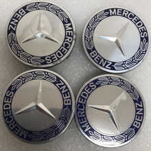 Load image into Gallery viewer, Set of 4 Mercedes 75MM Classic Dark Blue Wheel Center Hub Caps AMG b3a8998e