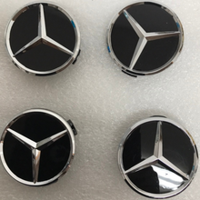 Load image into Gallery viewer, Set of 4 Mercedes-Benz Matte Black Wheel Center Hub Caps 75mm 946900b2