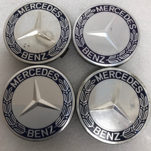 Load image into Gallery viewer, Set of 4 Mercedes 75MM Classic Dark Blue Wheel Center Hub Caps 8a7166a5