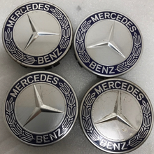 Load image into Gallery viewer, Set of 4 Mercedes 75MM Classic Dark Blue Wheel Center Hub Caps a25fe1cd