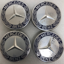 Load image into Gallery viewer, Set of 4 Mercedes 75MM Classic Dark Blue Wheel Center Hub Caps 9442b19a