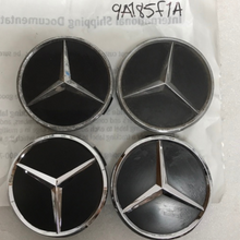 Load image into Gallery viewer, Set of 4 Mercedes-Benz Matte Black Wheel Center Hub Caps 75mm 9a185f1a
