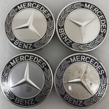 Load image into Gallery viewer, Set of 4 Mercedes 75MM Classic Dark Blue Wheel Center Hub Caps AMG 5f0265b0