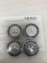Load image into Gallery viewer, Set of 4 Mercedes Classic Dark Blue Wheel Center Hub Caps AMG Wreath 78e11c52
