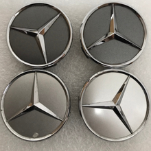 Load image into Gallery viewer, Set of 4 Mercedes-Benz Silver Wheel Center Hub Caps 75mm f87c4ef6