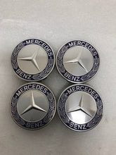 Load image into Gallery viewer, Set of 4 Mercedes 75MM Classic Dark Blue Wheel Center Hub Caps 6596c749