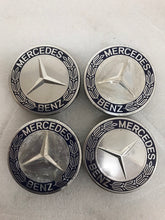 Load image into Gallery viewer, Set of 4 Mercedes 75MM Classic Dark Blue Wheel Center Hub Caps 950db973