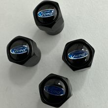 Load image into Gallery viewer, Set of 4 Universal Ford Black Wheel Stem Air Valve Caps 87f3ced9