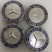 Load image into Gallery viewer, Set of 4 Mercedes 75MM Classic Dark Blue Wheel Center Hub Caps c205a572