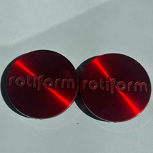 Load image into Gallery viewer, Set of 2 ROTIFORM Red center caps 86fc6417