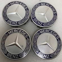 Load image into Gallery viewer, Set of 4 Mercedes 75MM Classic Dark Blue Wheel Center Hub Caps 4222aa6e
