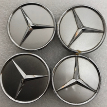 Load image into Gallery viewer, Set of 4 Mercedes-Benz Silver Wheel Center Hub Caps 75mm 23fc508f