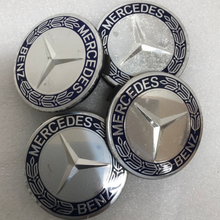 Load image into Gallery viewer, Set of 4 Mercedes 75MM Classic Dark Blue Wheel Center Hub Caps 3c1e018a