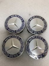 Load image into Gallery viewer, Set of 4 Mercedes 75MM Classic Dark Blue Wheel Center Hub Caps df57ccf3