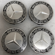 Load image into Gallery viewer, Set of 4 Mercedes Classic Dark Blue Wheel Center Hub Caps AMG Wreath 2c3968c6